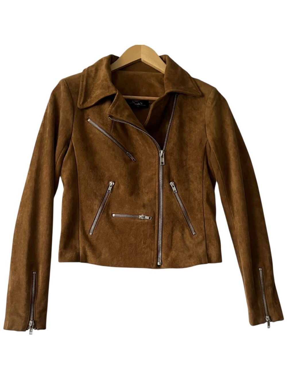 Lulu's Brown faux Suede Moto Jacket